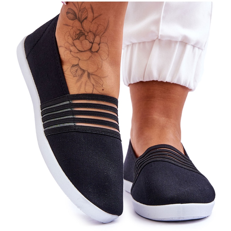 S.Barski Zapatillas Deportivas Mujer Slip-On Textil Black Lilis negro