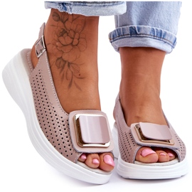 Sandalias Piel Calada S.Barski BN291 Rosa