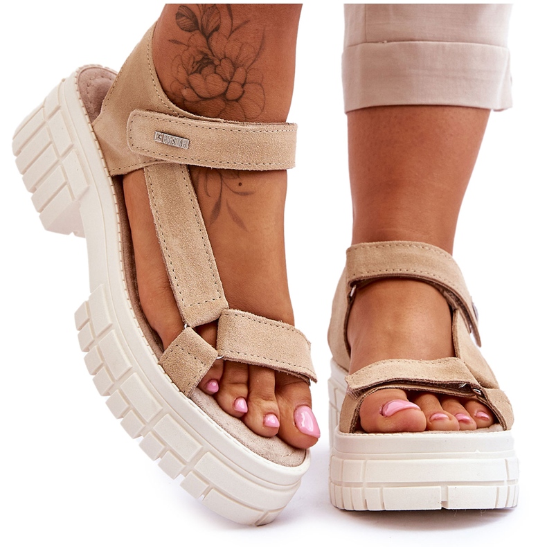 Sandalias Mujer Big Star Suede LL276036 Beige
