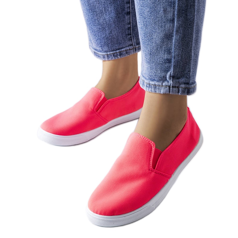 Zapatillas slip-on de tela rosas de Louisville rosado
