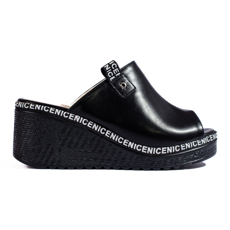 Zapatillas cuña mujer Shelovet negras negro