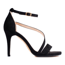 Sandalias mujer tacón Shelovet negras negro