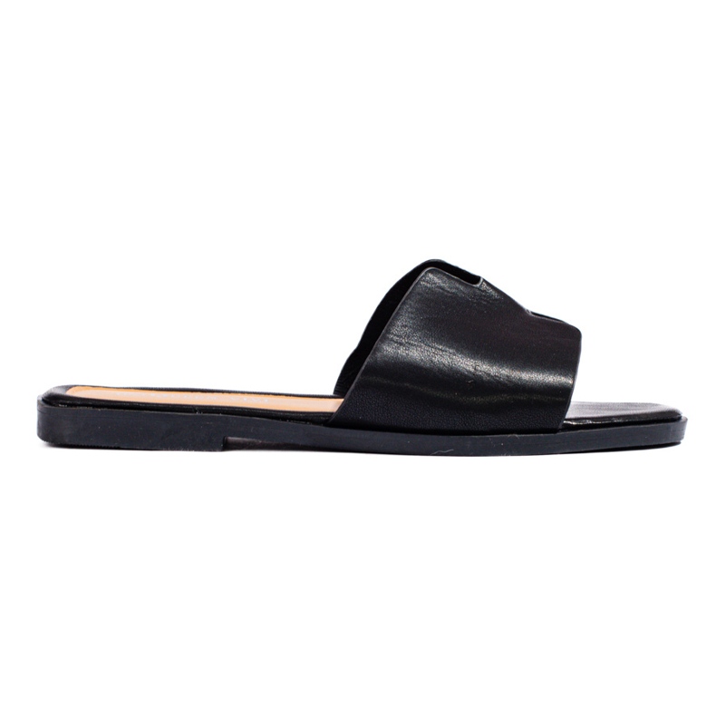 Chanclas clásicas negras fabricadas en piel ecológica Shelovet negro