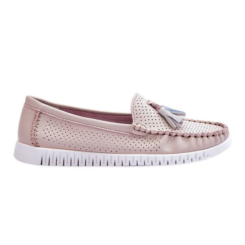 Mocasines Mujer Piel Calada Rosa Claro Lanzarot rosado