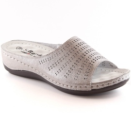 Babuchas mujer cómodas de piel con cuña oro rosa S.Barski BN292 dorado