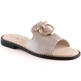 Pantuflas mujer planas cómodas beige S.Barski Kv 2775-32