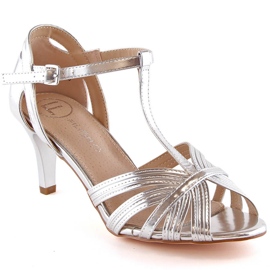 Sandalias mujer tacón lacado plata Filippo DS4301