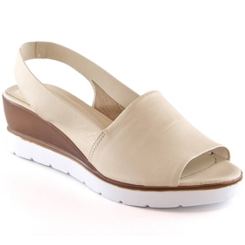 Sandalias cuña mujer beige Potocki AD77007