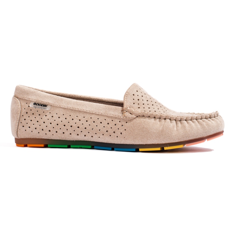 Mocasines sin cordones en ante beige de Shelovet