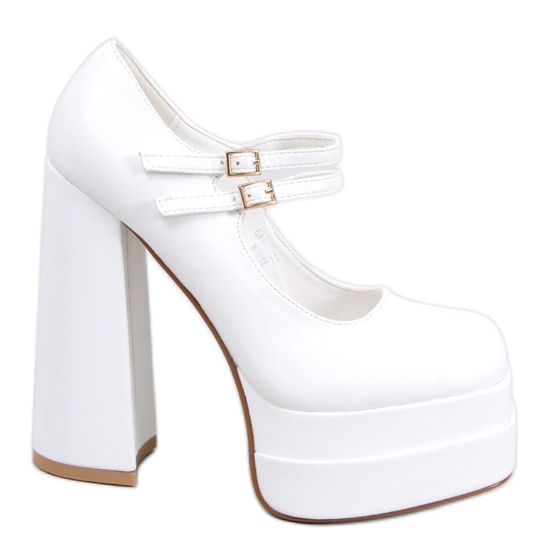 BM Zapatos de tacón con plataforma de grano blanco Loit BM Zapatos de tacón con plataforma de grano blanco Loit