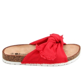 Chanclas de corcho de algodón rojo Hawn