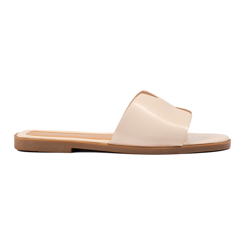 Babuchas clásicas beige de piel ecológica Shelovet