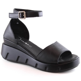 Sandalias mujer en piel negra Filippo DS4455 negro
