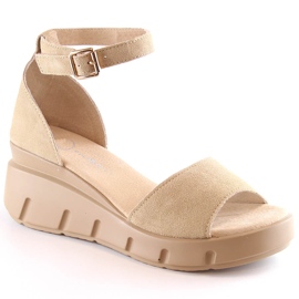 Sandalias piel ante beige para mujer Filippo DS4455