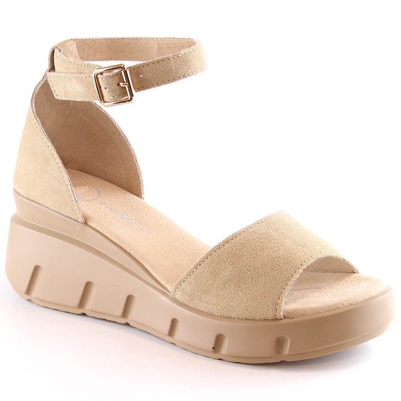 Sandalias piel ante beige para mujer Filippo DS4455