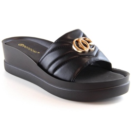 Zapatillas cuña mujer negras Potocki YQ21001 negro