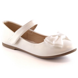 Bailarinas Primera Comunión niña lazo velcro blanco Potocki BB23009