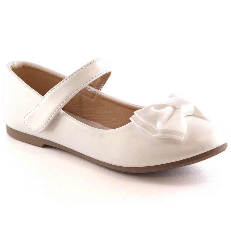 Bailarinas Primera Comunión niña lazo velcro blanco Potocki BB23009