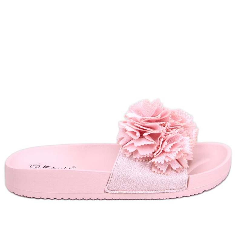 BM Pantuflas Mujer con Flores Traille Rosa rosado