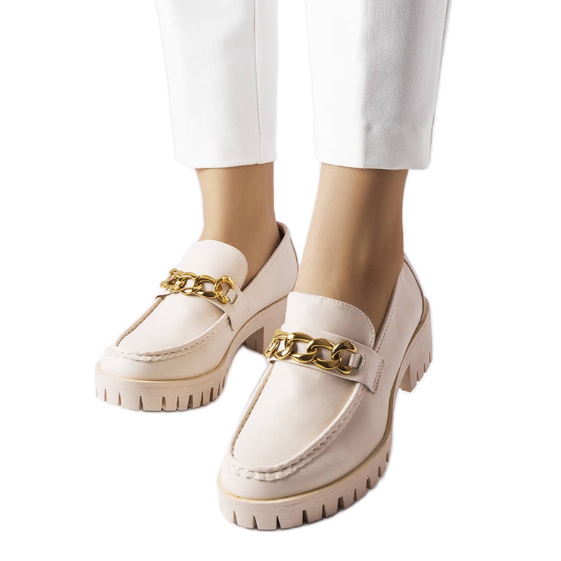 Mocasines beige con suela tractor de Faiz