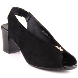 M.Daszyński W SA169-6 sandalias slip-on de ante negro