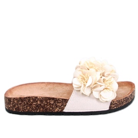 BM Babuchas de corcho con flores Brice Beige