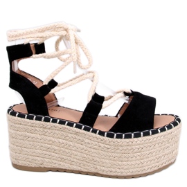 BM Alpargatas negras con cuña Marge negro