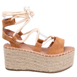 BM Alpargatas cuña Marge Camel marrón