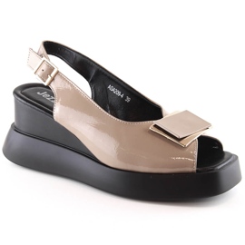 Sandalias cuña mujer lacadas Jezzi SA209-4 beige Sandalias cuña mujer lacadas Jezzi SA209-4 beige