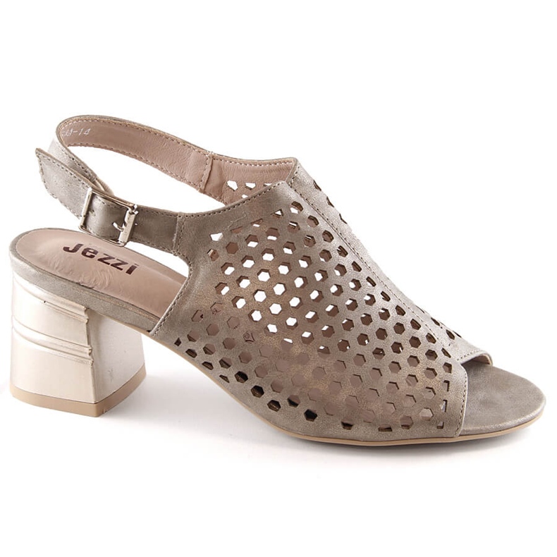 Sandalias mujer tacón dorado calado Jezzi MR1954A-14