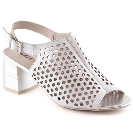 Sandalias mujer tacón calado plata Jezzi MR1954A-14