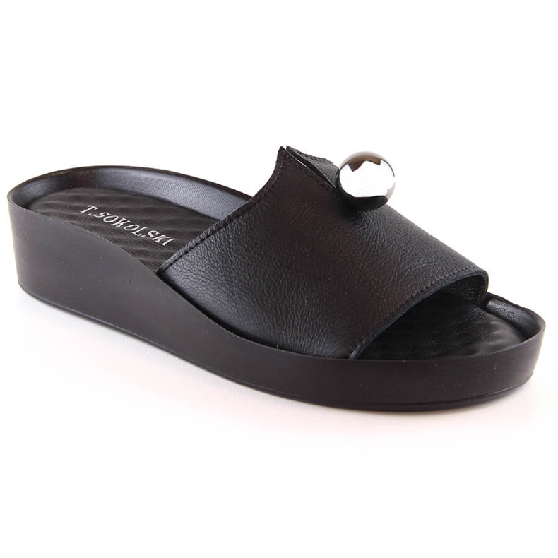 Babucha mujer en piel negra T.Sokolski L22-312 negro