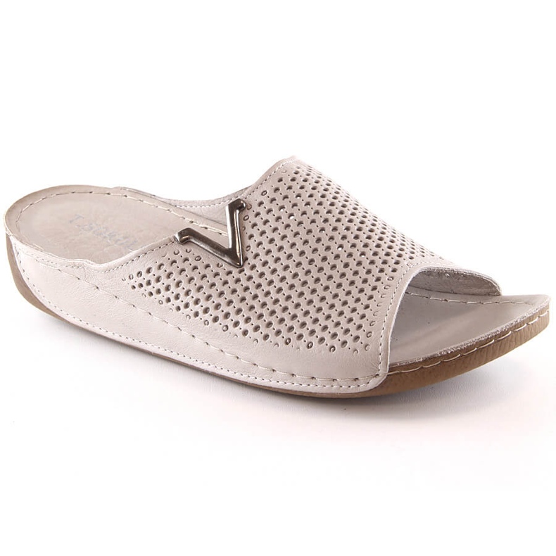 Babucha mujer piel calada beige T.Sokolski L23-356