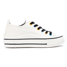 Zapatillas de mujer en la plataforma Shelovet blanco.