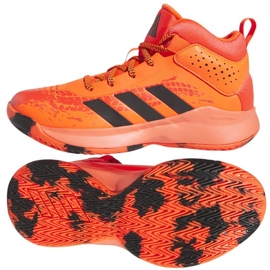 Zapatillas de baloncesto adidas Cross Em Up 5 K Wide Jr HQ8494 naranja naranjas y tintos
