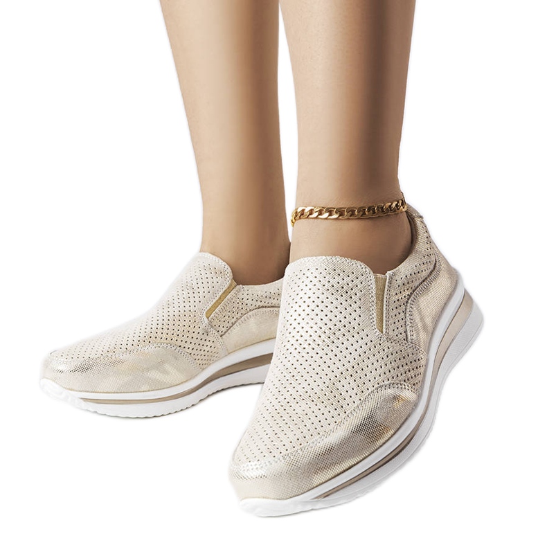 Zapatillas con cuña caladas doradas de Rhéaume dorado Zapatillas con cuña caladas doradas de Rhéaume dorado