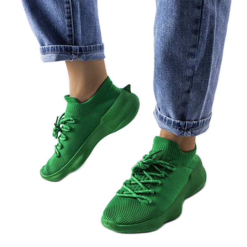 Deportivas de tejido verde