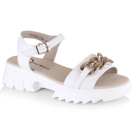 Sandalias mujer de piel con cadena blanca Filippo DS4614 blanco