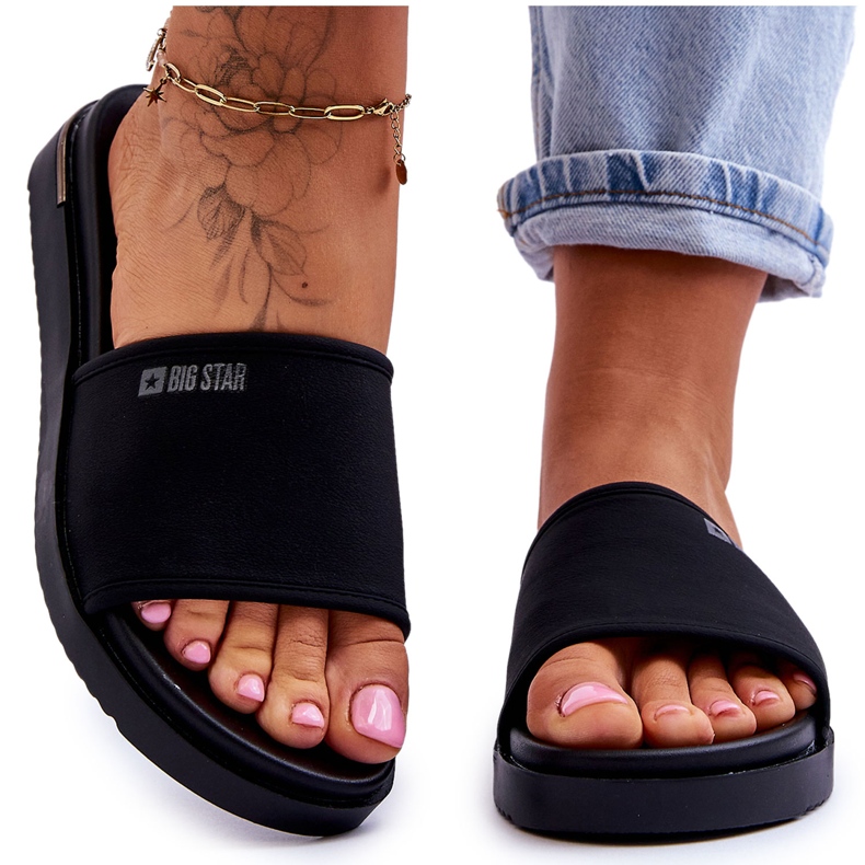 Pantuflas Mujer Plataforma Big Star LL274930 Negro