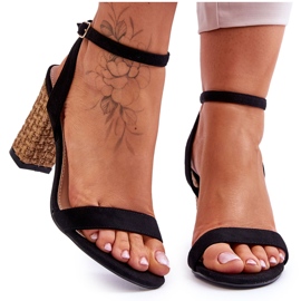 Sandalias De Ante Con Barra Trenzada Negro Selila