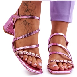 Sandalias Mujer Estampado Serpiente Morado Amorio violeta