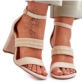 Sandalias Tacón Trenzado Ante Beige Roselia