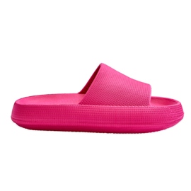 BM Chanclas ligeras de moda en una suela masiva rebelde fucsia rosado