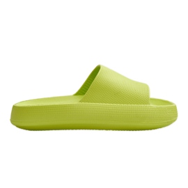 Zapatillas ligeras de moda en una suela de color lima sólida Rebel verde