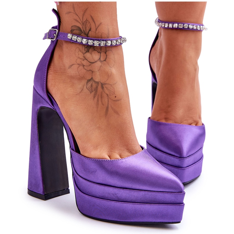 Bombas De Moda En Un Tacón Púrpura Santoro violeta