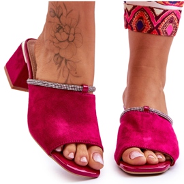 Zapatillas Tacón Ante S.Barski KV-612-2 Fucsia rosado