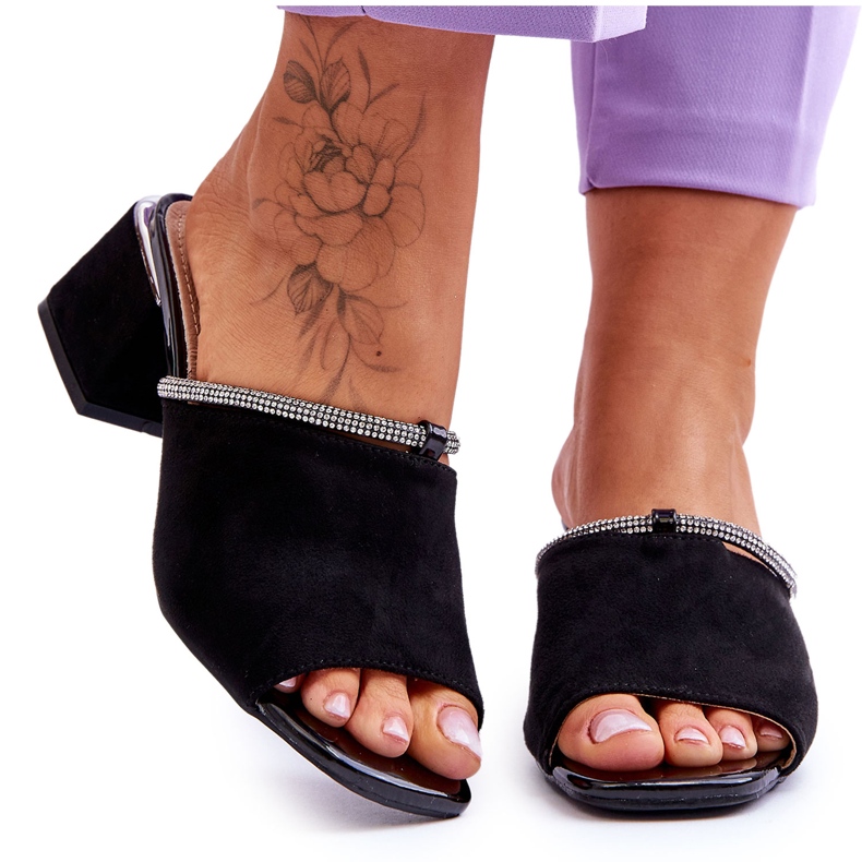 Zapatillas S.Barski Ante Tacón Alto KV-612-2 Negro