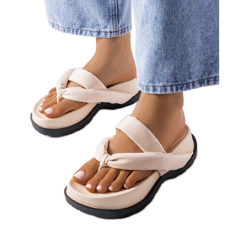 PA1 Chanclas beige con plataforma de Lachapelle