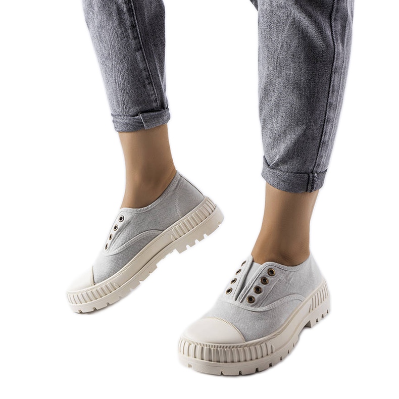 Zapatillas Walton grises con elásticos Zapatillas Walton grises con elásticos