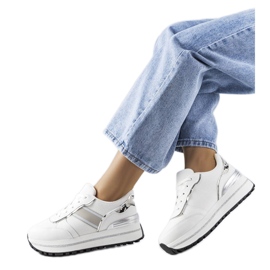 Zapatillas blancas con inserciones de purpurina de Lang blanco